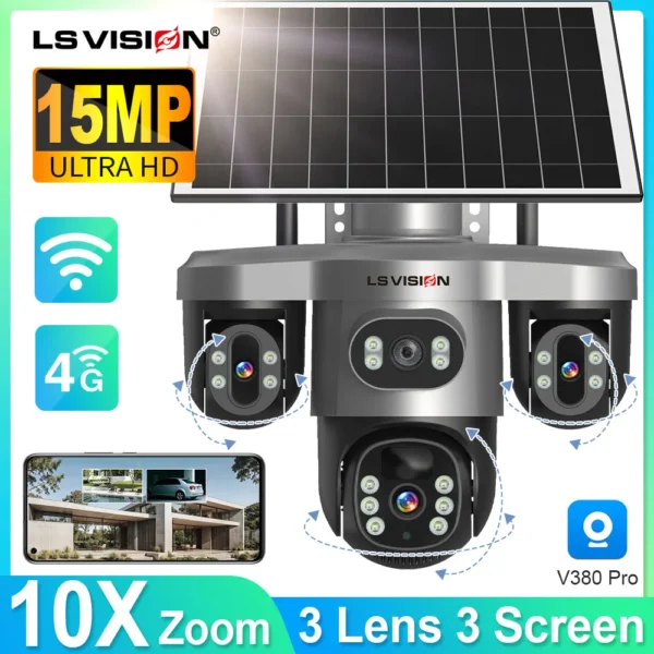3 Lens IP Solar Camera