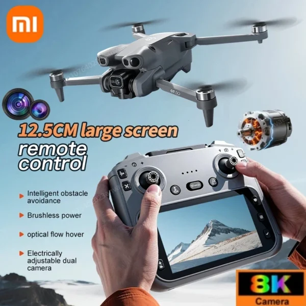 XIAOMI RC Drone 8K HD Aerial Photography Remote Control Aircraft Dual Camera WIFI GPS Three Sided Obstacle Avoidance Quadcopter